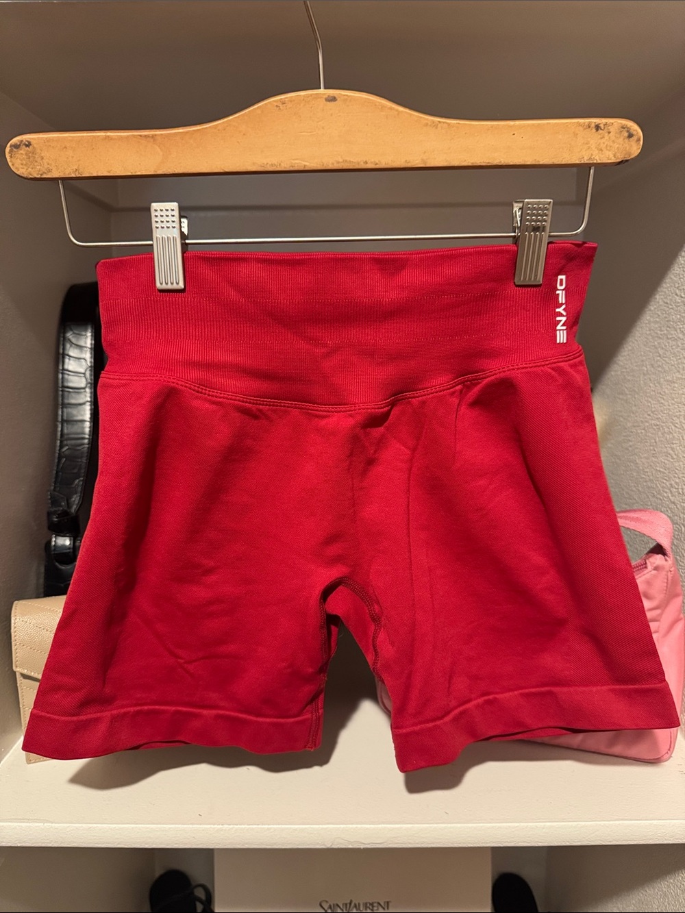 DFYNE High-Rise Red Women’s Bike Shorts